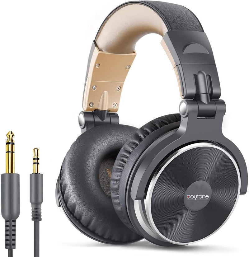 Boytone BT-10BR Studio Recording DJ Headphones - Wired Over Ear Headphones, 50mm Drivers,1/4 to 3.5mm Audio Jack, for Audio Mixer, Professional Monitoring & Foldable Headphones with Stereo Sound - Image 1